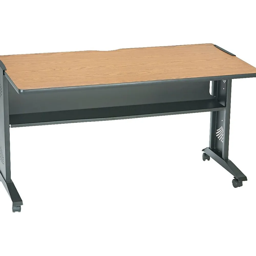 Computer Desks*Safco 54" Workstation Desk, Mahogany/Medium Oak (1933)