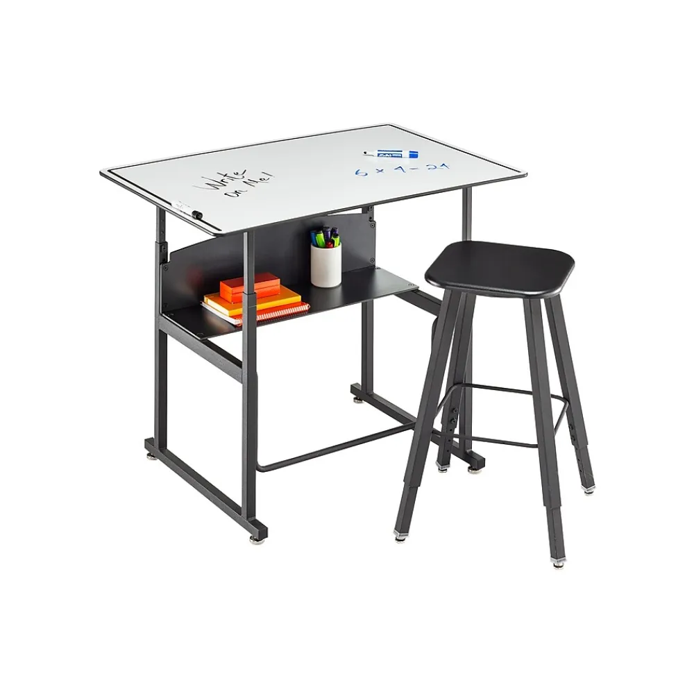 Standing Desks*Safco AlphaBetter 26" - 42" Plastic/Steel Adjustable Desk, White/Black (1208DE)