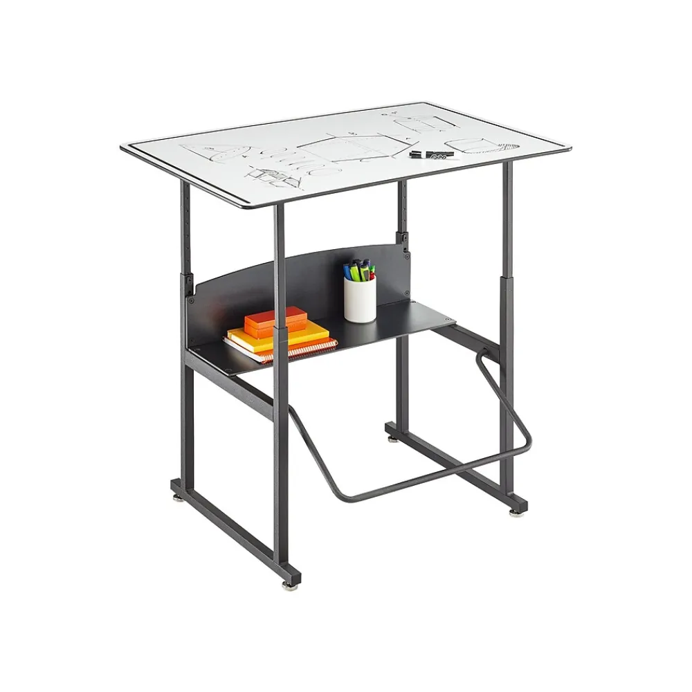 Standing Desks*Safco AlphaBetter 26" - 42" Plastic/Steel Adjustable Desk, White/Black (1208DE)