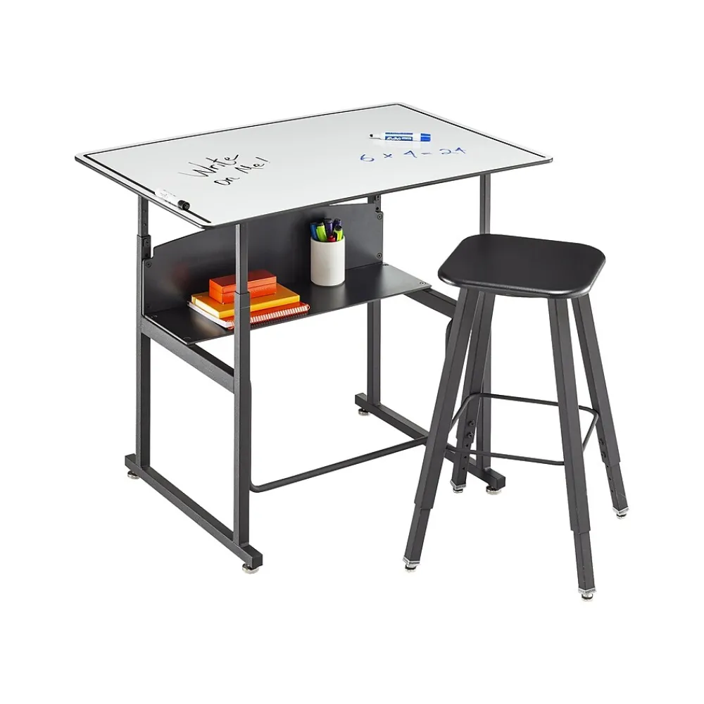 Standing Desks*Safco AlphaBetter 26" - 42" Plastic/Steel Adjustable Desk, White/Black (1208DE)