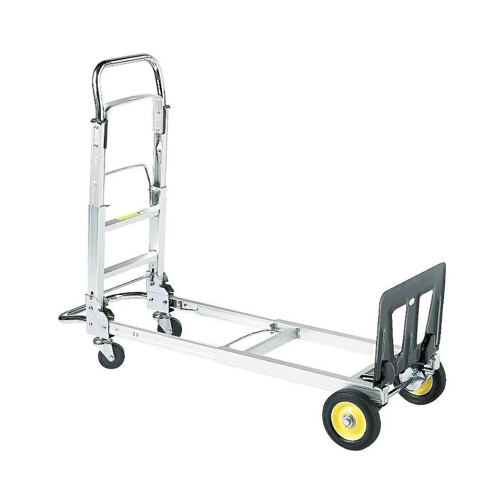 Safco Hide-Away Convertible Truck, 400 lbs., Aluminum/Black (4050)
