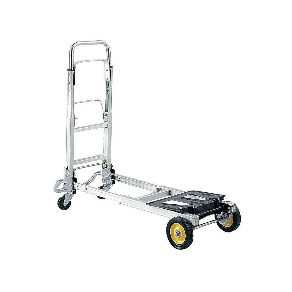 Safco Hide-Away Convertible Truck, 400 lbs., Aluminum/Black (4050)