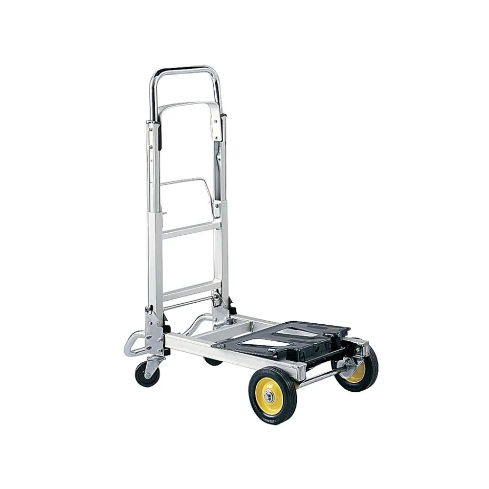 Safco Hide-Away Convertible Truck, 400 lbs., Aluminum/Black (4050)