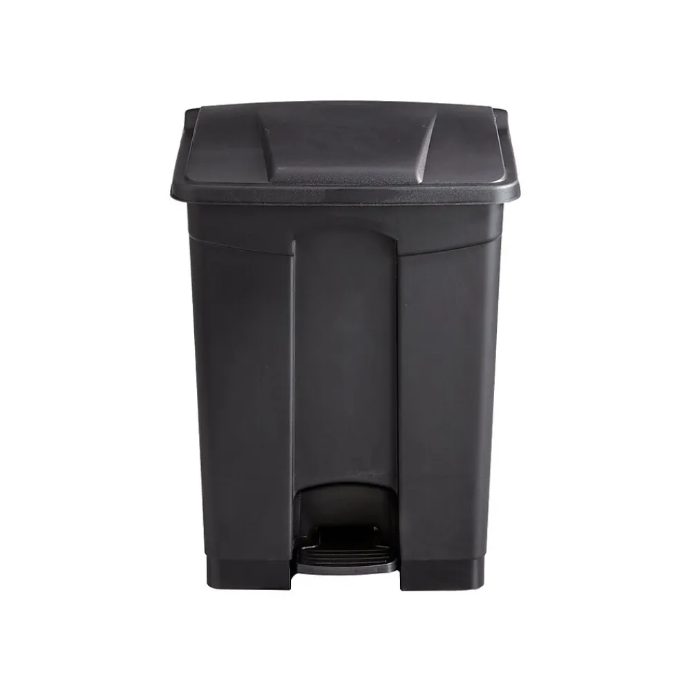 Indoor Step Trash Can, Black Plastic, 17 Gal. (9922BL)<Safco Online