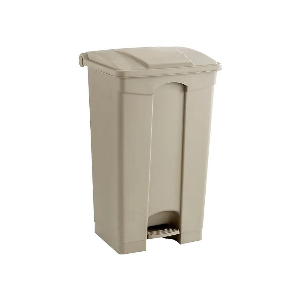Indoor Step Trash Can, Tan Plastic, 23 Gal. (9923TN)<Safco Clearance