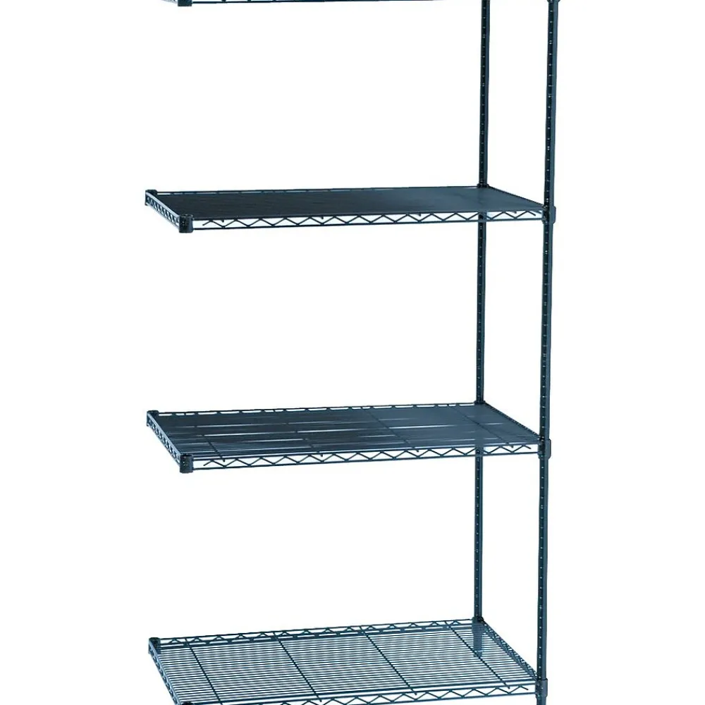 Shelving*Safco Industrial 4-Shelf Wire Unit, 36", Black (5289BL)