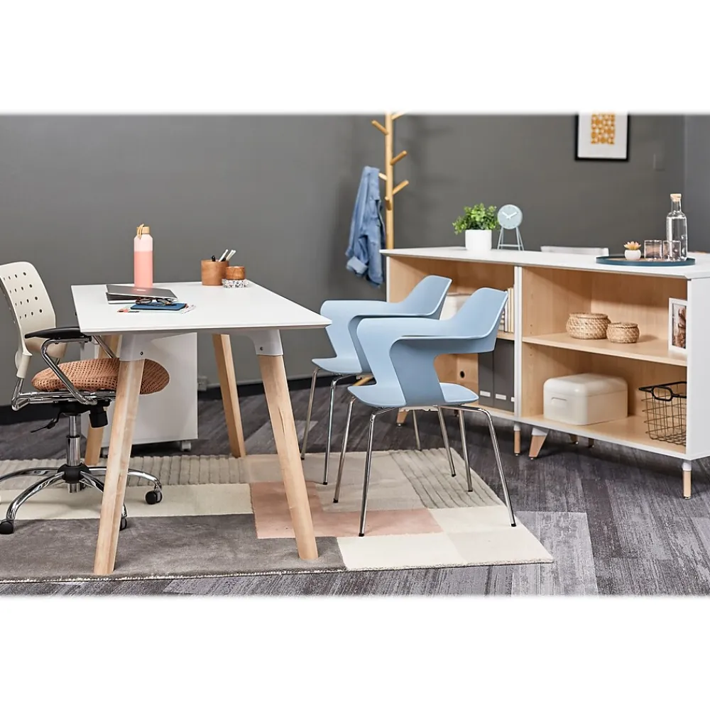 Office Desks*Safco Resi 60" Table Desk, Maple/White (RESDES3060)
