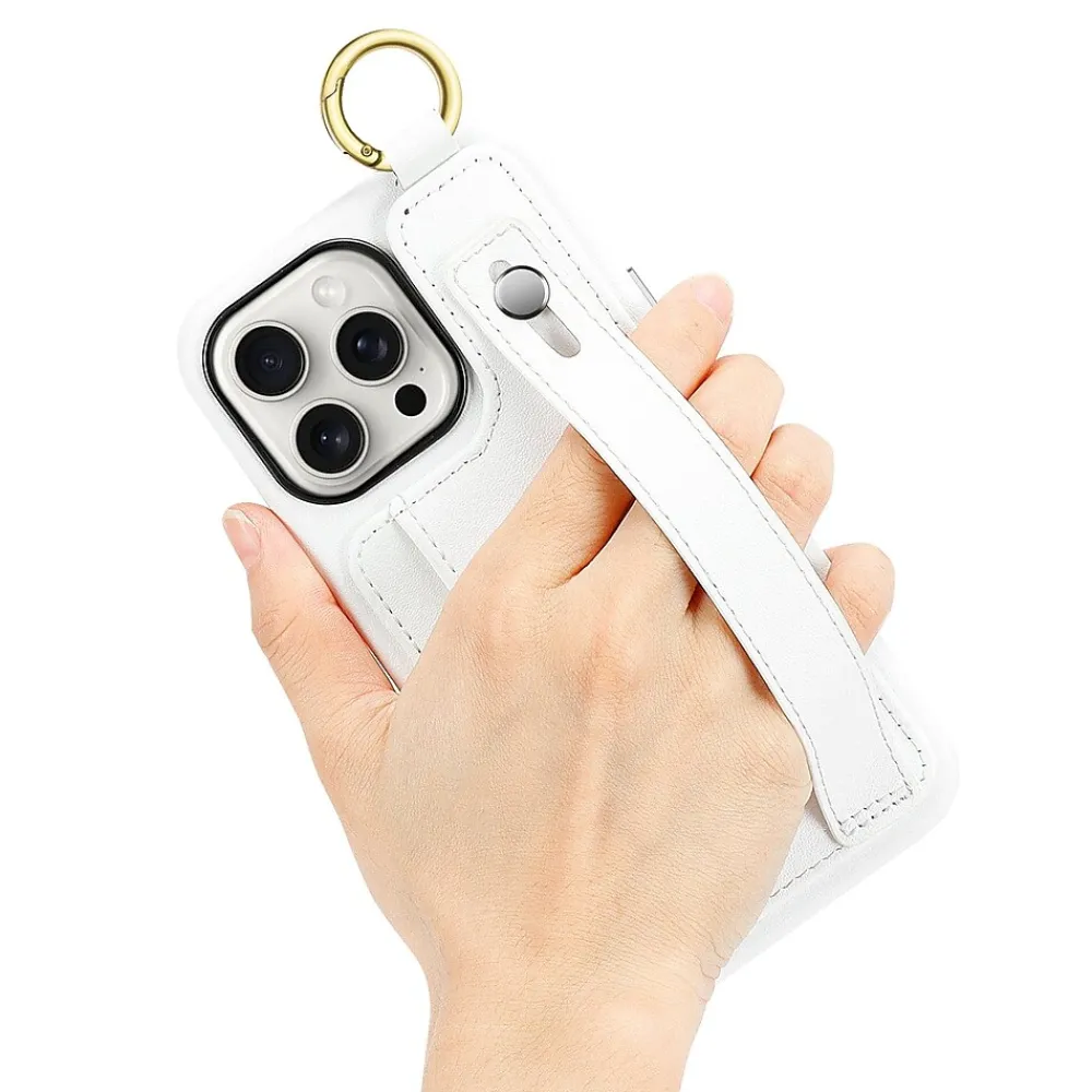SaharaCase FingerGrip Phone Case for iPhone 15 Pro Max, Shock Absorbing, White (CP00485)