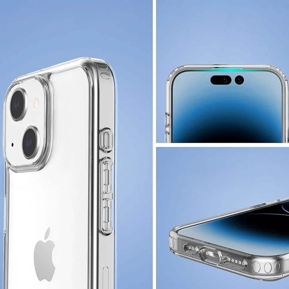 SaharaCase Hybrid-Flex Hard Shell MagSafe Phone Case for iPhone 15, Shock Absorbing, Clear (CP00438)