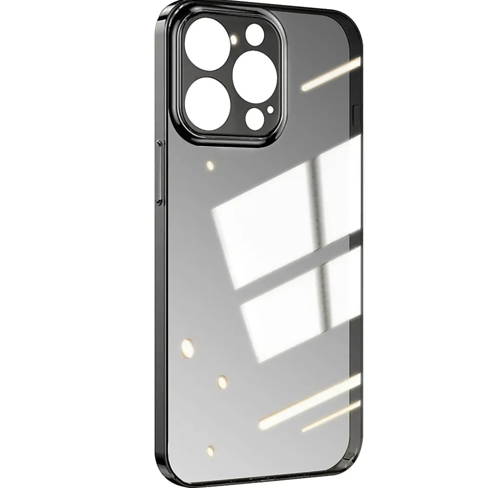 SaharaCase Hybrid-Flex Hard Shell MagSafe Phone Case for iPhone 15 Pro, Shock Absorbing, Clear Black (CP00458)