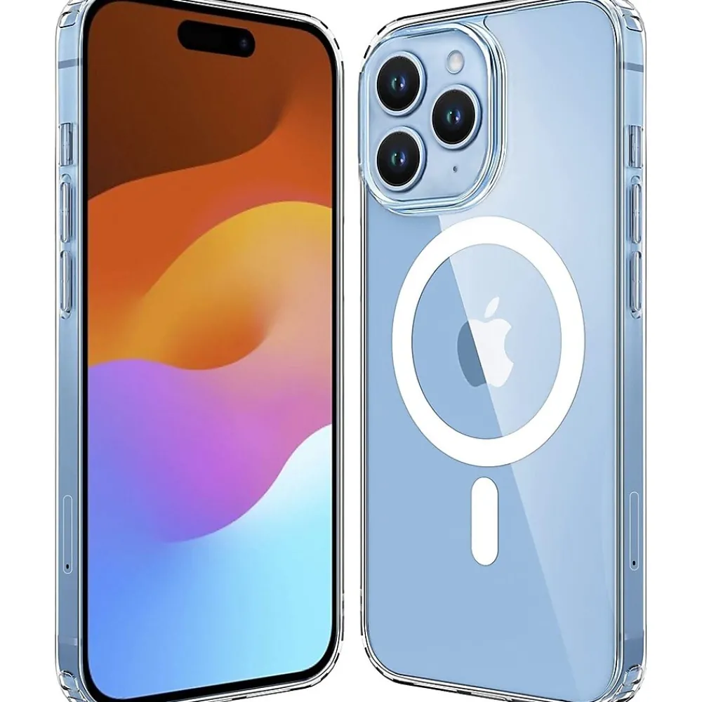 SaharaCase Hybrid-Flex Hard Shell MagSafe Phone Case for iPhone 15 Pro, Shock Absorbing, Clear (CP00459)