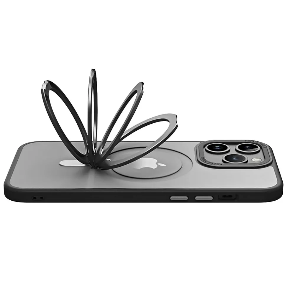SaharaCase Hybrid-Flex Kickstand MagSafe Phone Case for iPhone 15 Pro Max, Shock Absorbing, Clear Black (CP00483)