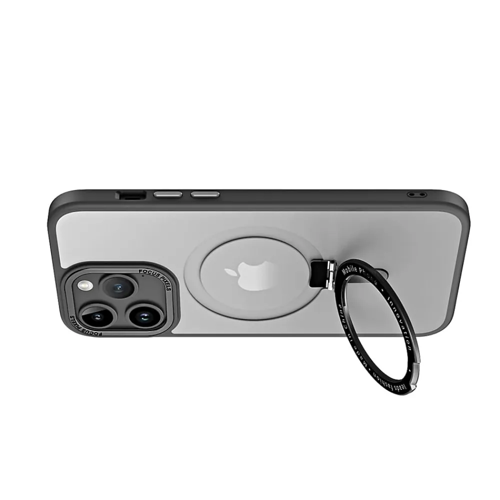 SaharaCase Hybrid-Flex Kickstand MagSafe Phone Case for iPhone 15 Pro Max, Shock Absorbing, Clear Black (CP00483)