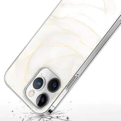 SaharaCase MagSafe Phone Case for iPhone 15 Pro Max, Shock Absorbing, White Marble (CP00476)