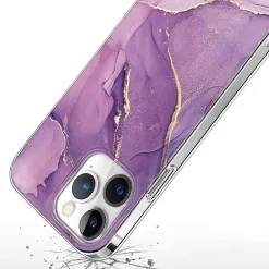 SaharaCase MagSafe Phone Case for iPhone 15 Pro, Shock Absorbing, Purple Marble (CP00461)