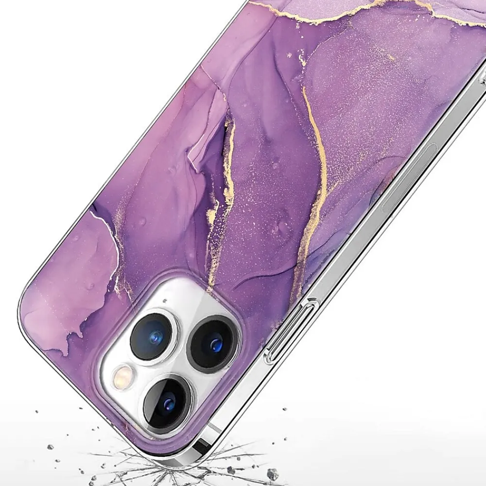 SaharaCase MagSafe Phone Case for iPhone 15 Pro, Shock Absorbing, Purple Marble (CP00461)