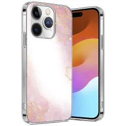 SaharaCase MagSafe Phone Case for iPhone 15 Pro Max, Shock Absorbing, Pink Marble (CP00477)