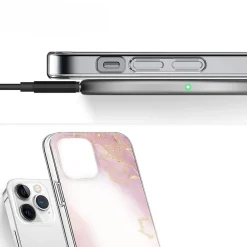 SaharaCase MagSafe Phone Case for iPhone 15 Pro Max, Shock Absorbing, Pink Marble (CP00477)