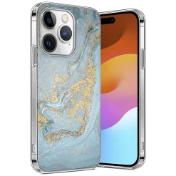 SaharaCase MagSafe Phone Case for iPhone 15 Pro, Shock Absorbing, Blue Marble (CP00462)