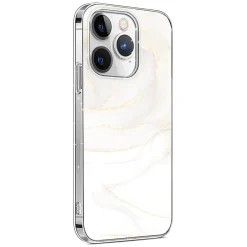 SaharaCase MagSafe Phone Case for iPhone 15 Pro, Shock Absorbing, White Marble (CP00463)