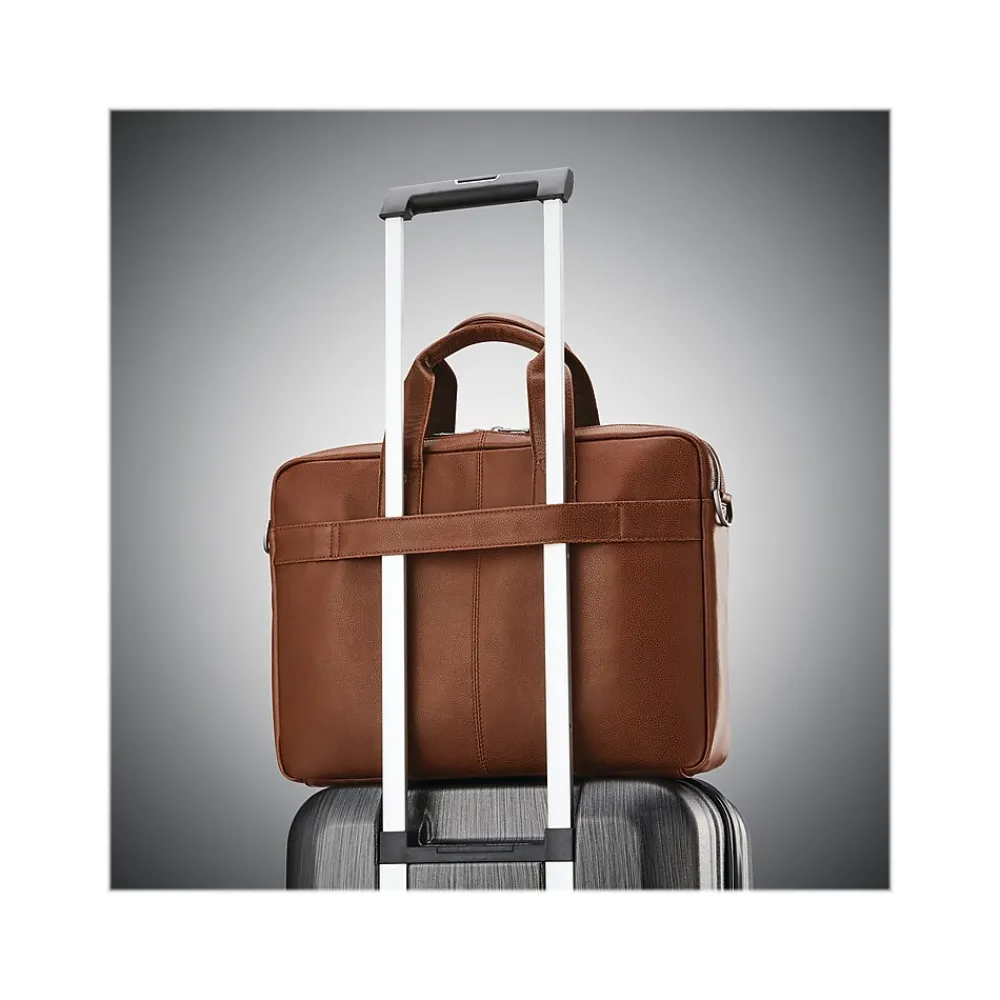 Classic Leather Slim Briefcase, Cognac (126038-1221)<Samsonite