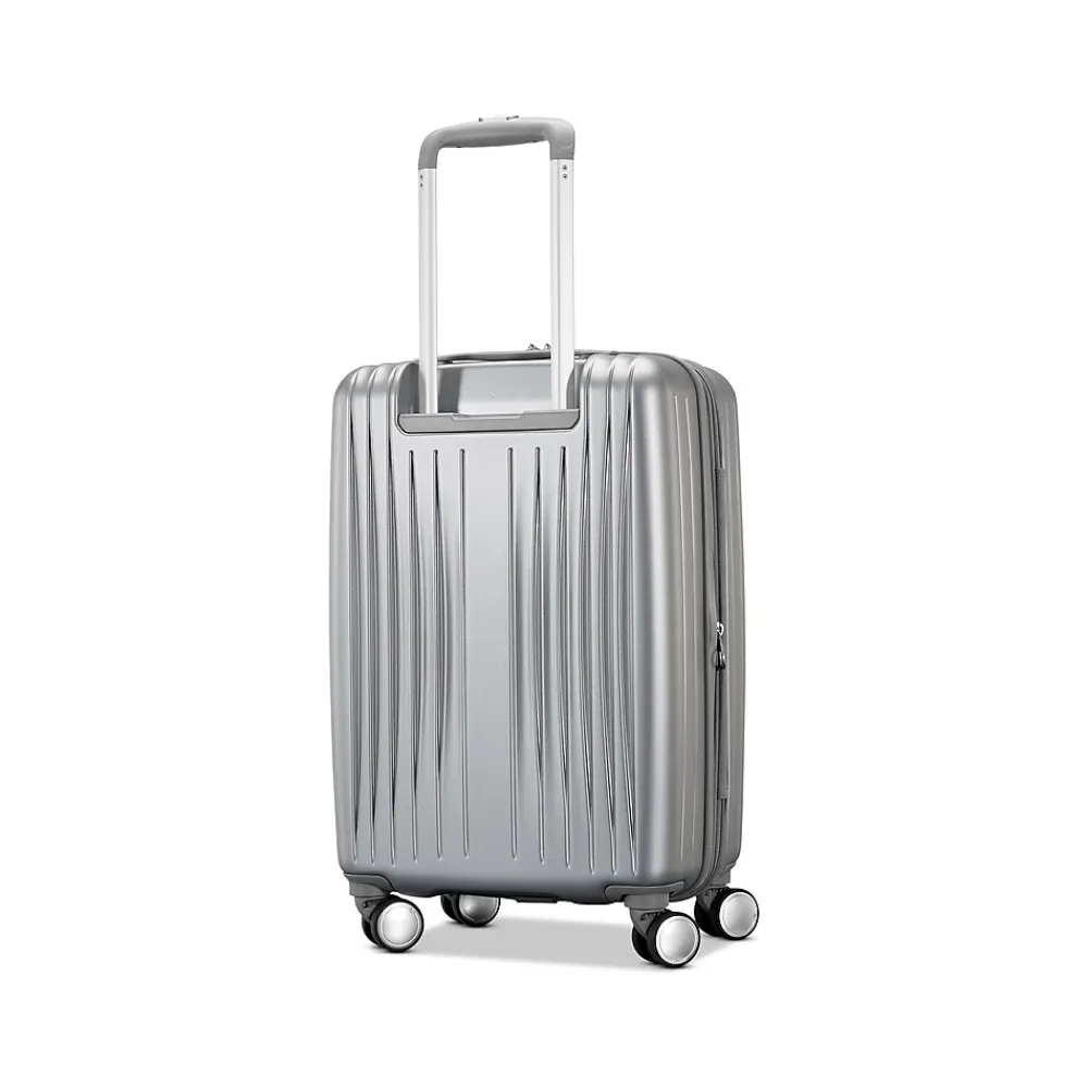 Opto 3 19.29" Hardside Carry-On Suitcase, 4-Wheeled Spinner, TSA Checkpoint Friendly, Silver (147074-7722)<Samsonite Sale
