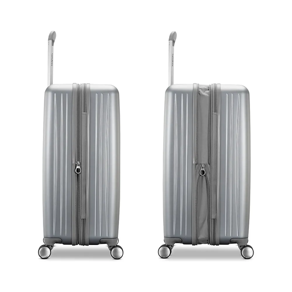 Opto 3 19.29" Hardside Carry-On Suitcase, 4-Wheeled Spinner, TSA Checkpoint Friendly, Silver (147074-7722)<Samsonite Sale