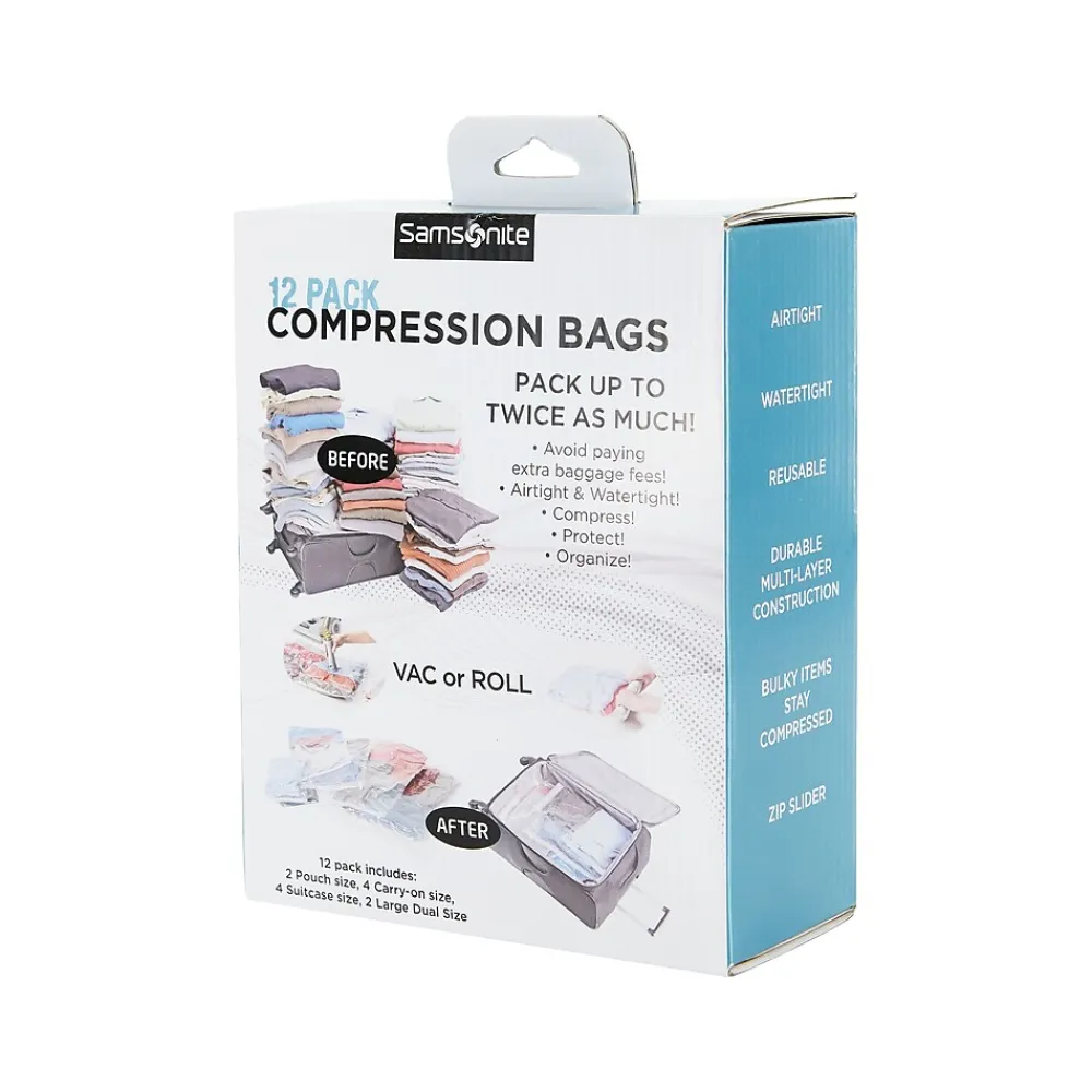 12-Piece Plastic Travel Pouch Set, Waterproof, Clear (51714-1212)<Samsonite Online