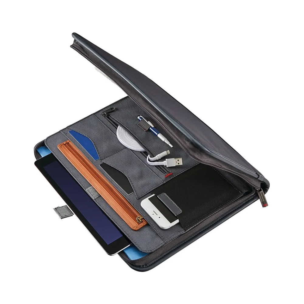 Xenon Business Polyester Padfolio with Zipper Closure, Steel Gray (116465-1829)<Samsonite