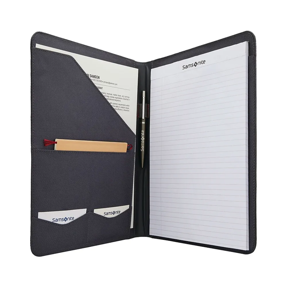 Xenon Business Polyester Padfolio, Steel Gray (116464-1829)<Samsonite