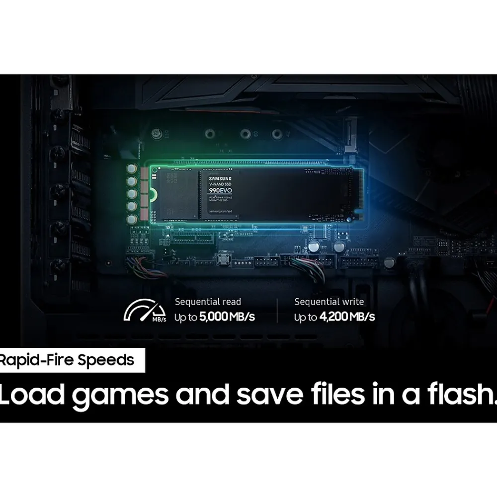 Best Samsung 990 EVO 2TB M.2 PCIe 5.0 NVMe Internal Solid-State Drive, V-NAND TLC (MZ-V9E2T0B/AM)