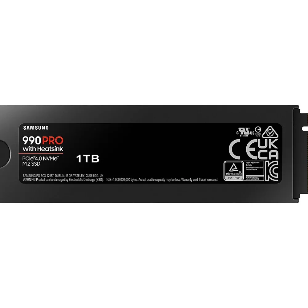 Sale Samsung 990 PRO 1TB M.2 PCI Express 4.0 Internal Solid-State Drive with Heatsink, V-NAND (MZ-V9P1T0CW)