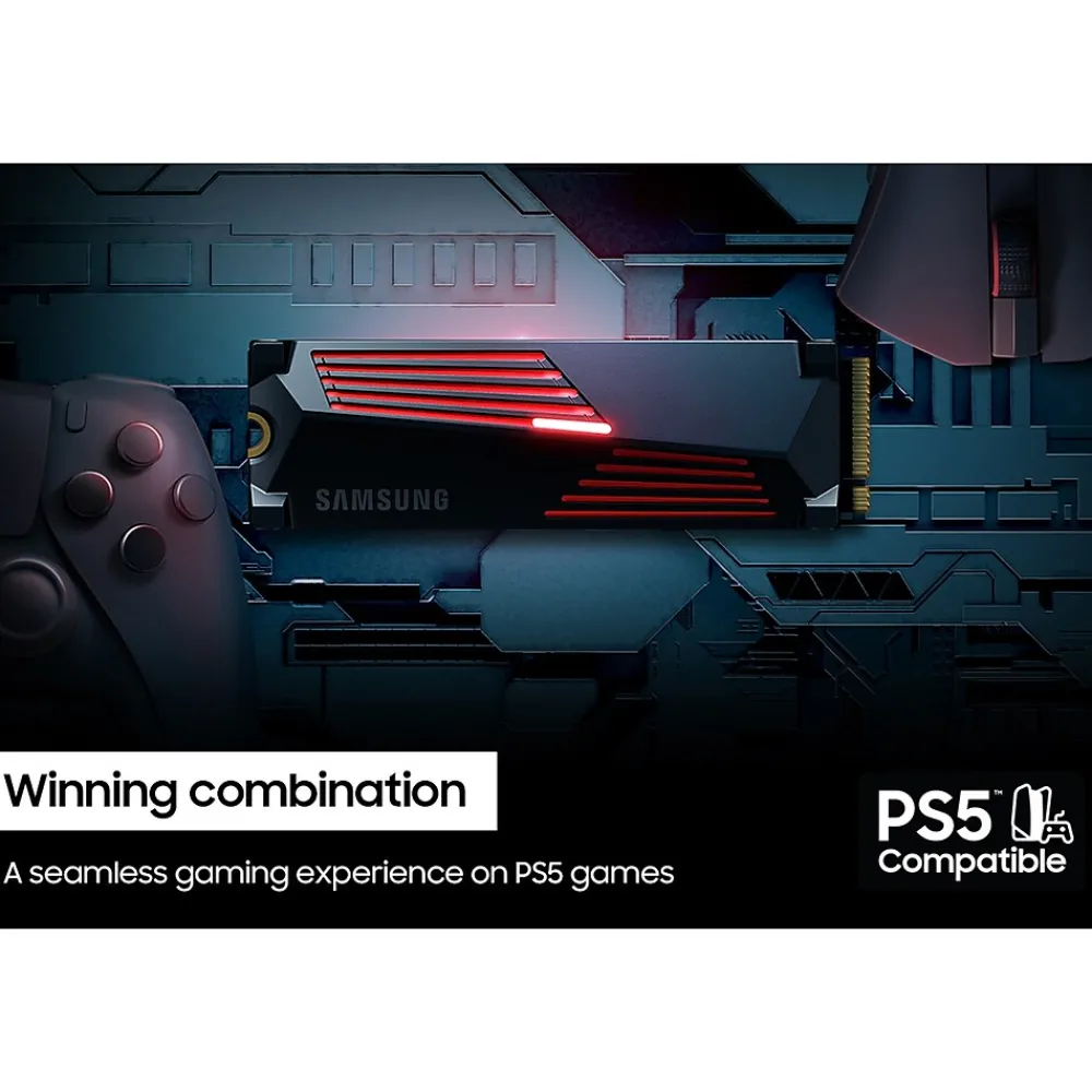 Sale Samsung 990 PRO with Heatsink 2TB M.2 PCIe 4.0 NVMe Internal Solid-State Drive, V-NAND (MZ-V9P2T0CW)
