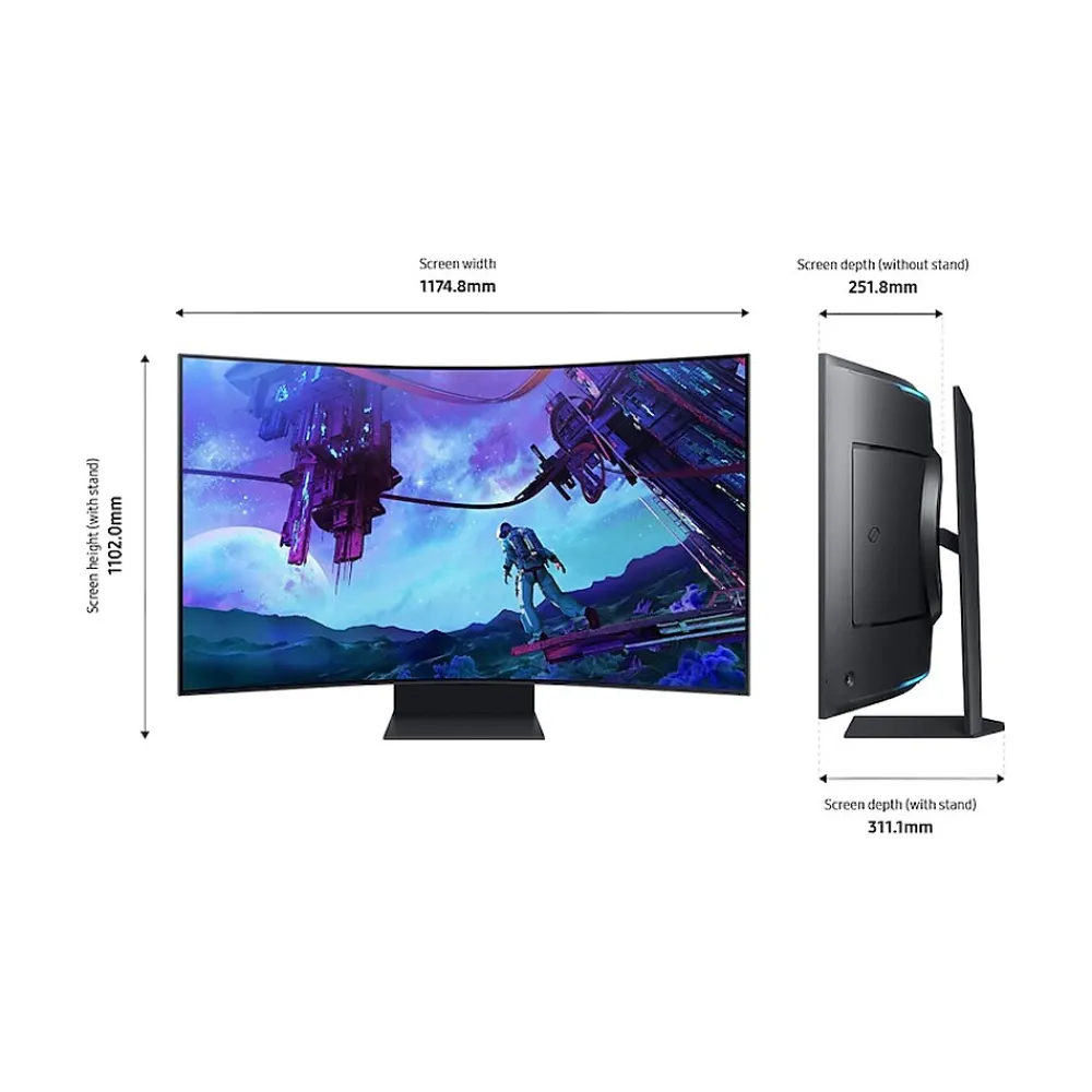 Outlet Samsung Odyssey Ark 2nd Gen. 55" Curved 4K Ultra HD 165Hz QLED Gaming Monitor, Black (LS55CG970NNXGO)