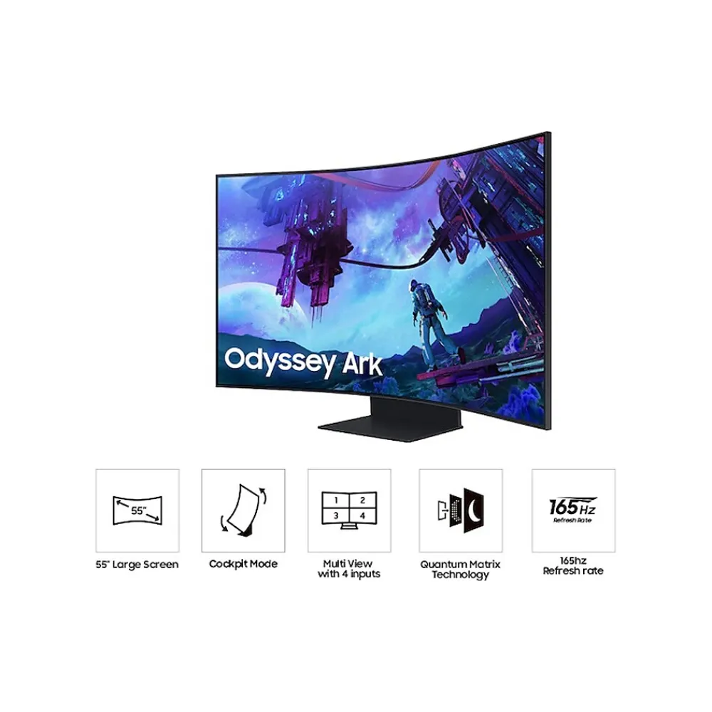 Outlet Samsung Odyssey Ark 2nd Gen. 55" Curved 4K Ultra HD 165Hz QLED Gaming Monitor, Black (LS55CG970NNXGO)