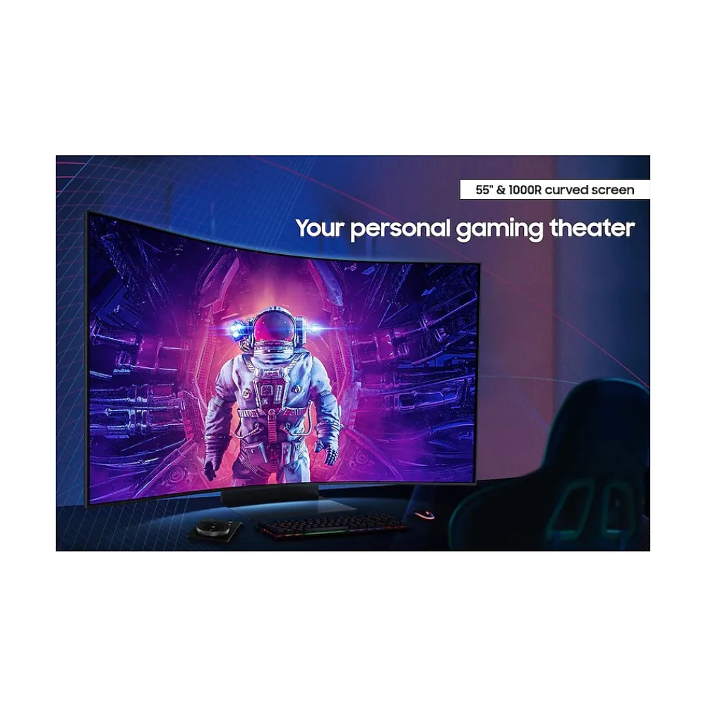 Outlet Samsung Odyssey Ark 2nd Gen. 55" Curved 4K Ultra HD 165Hz QLED Gaming Monitor, Black (LS55CG970NNXGO)