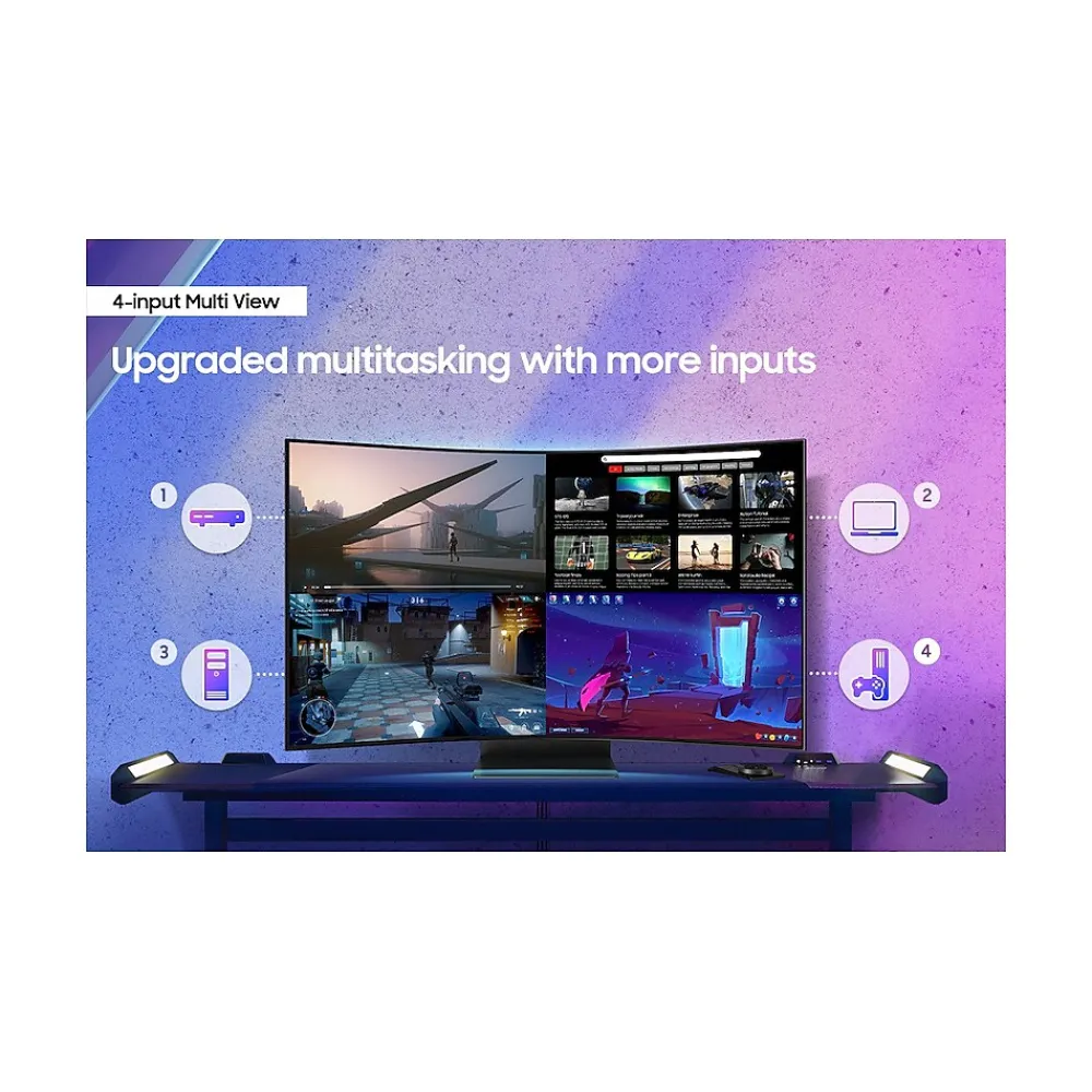 Outlet Samsung Odyssey Ark 2nd Gen. 55" Curved 4K Ultra HD 165Hz QLED Gaming Monitor, Black (LS55CG970NNXGO)
