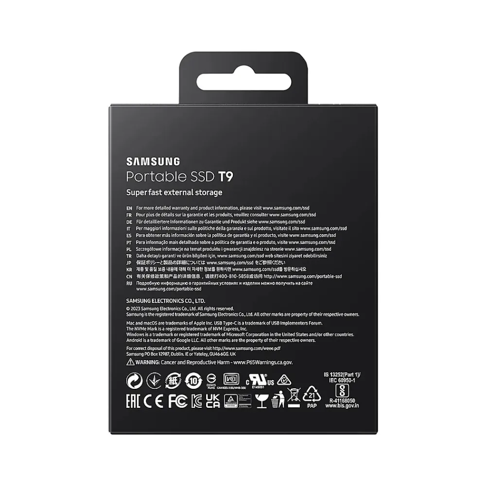 Discount Samsung Portable T9 1TB USB 3.2 External Solid State Drive (MU-PG1T0B/AM)