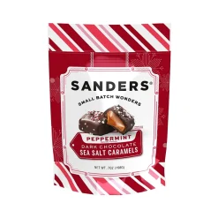 Sanders Small Batch Wonders Miniatures Peppermint Sea Salt Caramels Dark Chocolate Pieces, 7 oz. (MRY30726 )