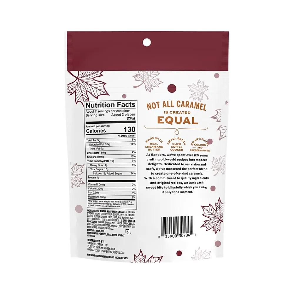 Sanders Small Batch Wonders Dark Chocolate Maple Sea Salt Caramels, 7 Oz. (30704)