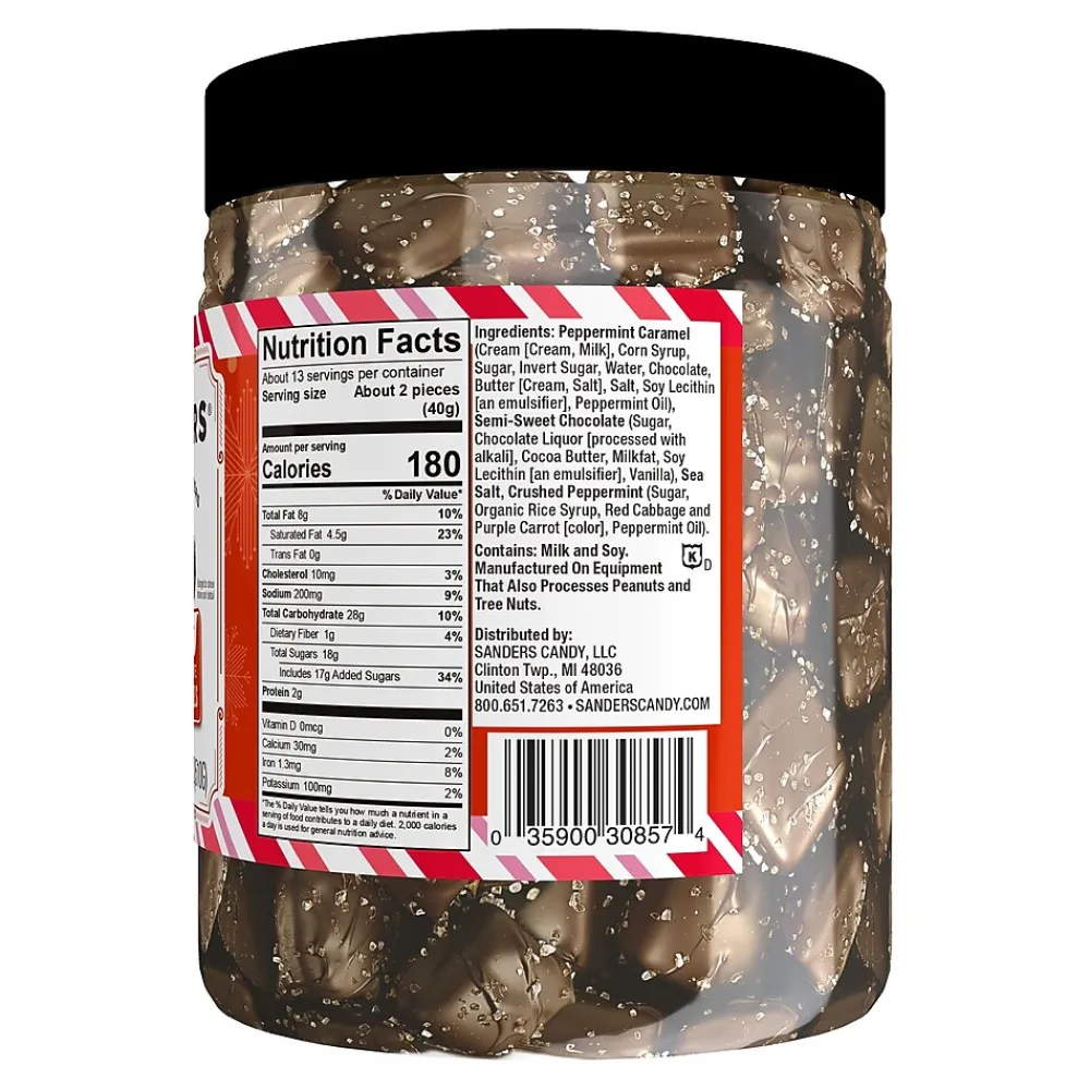 Sanders Small Batch Wonders Peppermint Dark Chocolate Sea Salt Caramels, 18 oz. (KAR30857)