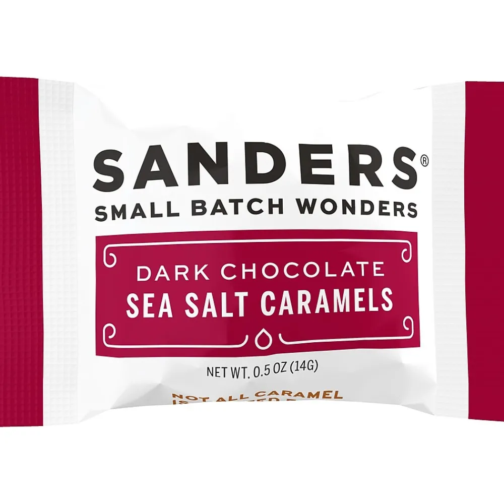 Sanders Small Batch Wonders Snack-Size Sea Salt Dark Chocolate Caramels, 24 oz., 48 Pieces/Box (27162)