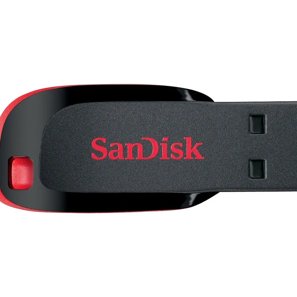 Clearance SanDisk Cruzer Blade 128GB USB 2.0 Type A Flash Drive, Black/Red (SDCZ50-128G-A46)