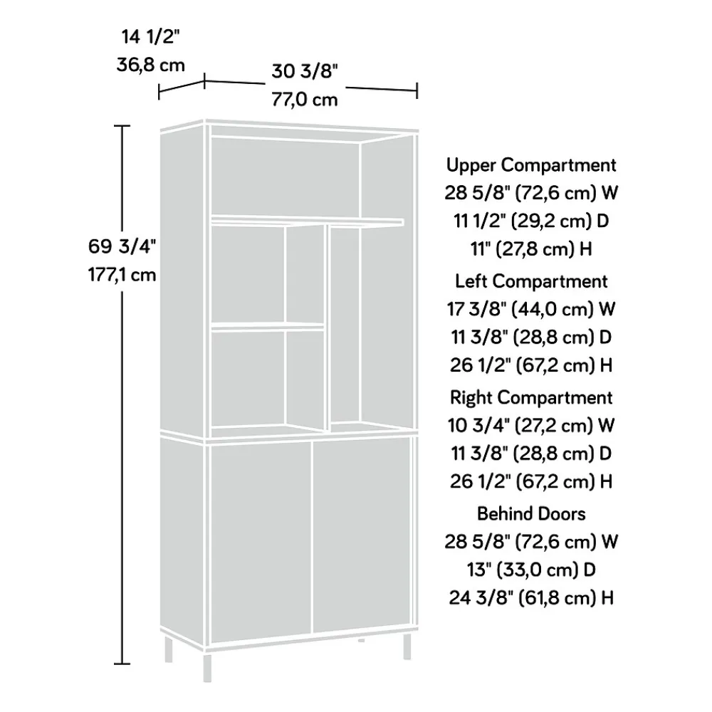 Bookcases*Sauder Acadia Way 69"H 5-Shelf Bookcase, Raven Oak (430754)