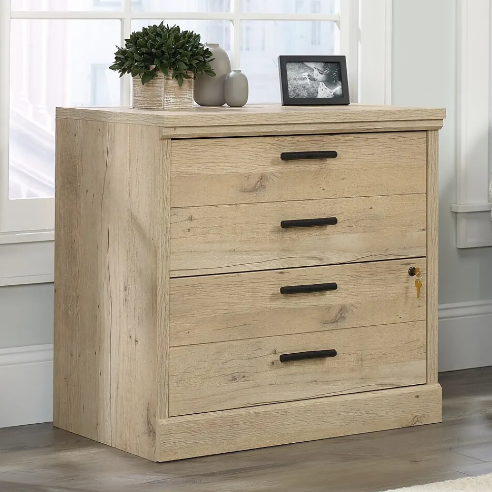 File Cabinets*Sauder Aspen Post 2-Drawer Lateral File Cabinet, Letter/Legal Size, Lockable, 30"H x 31"W x 19"D, Prime Oak (427013)