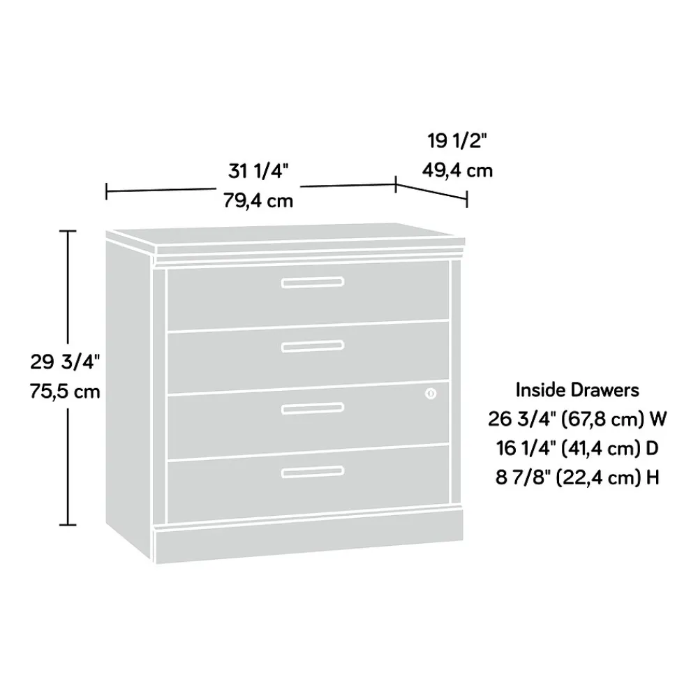File Cabinets*Sauder Aspen Post 2-Drawer Lateral File Cabinet, Letter/Legal Size, Lockable, 30"H x 31"W x 19"D, Prime Oak (427013)