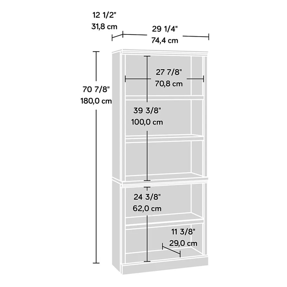 Bookcases*Sauder Aspen Post 71"H 5-Shelf Bookcase, Prime Oak (433963)
