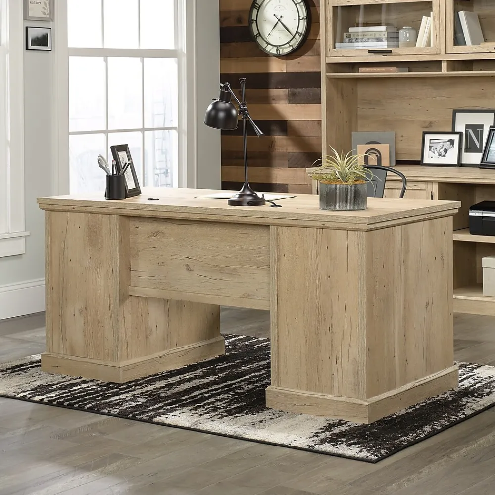 Office Desks*Sauder Aspen Post 65"W Executive Computer Desk, (426487) Prime Oak