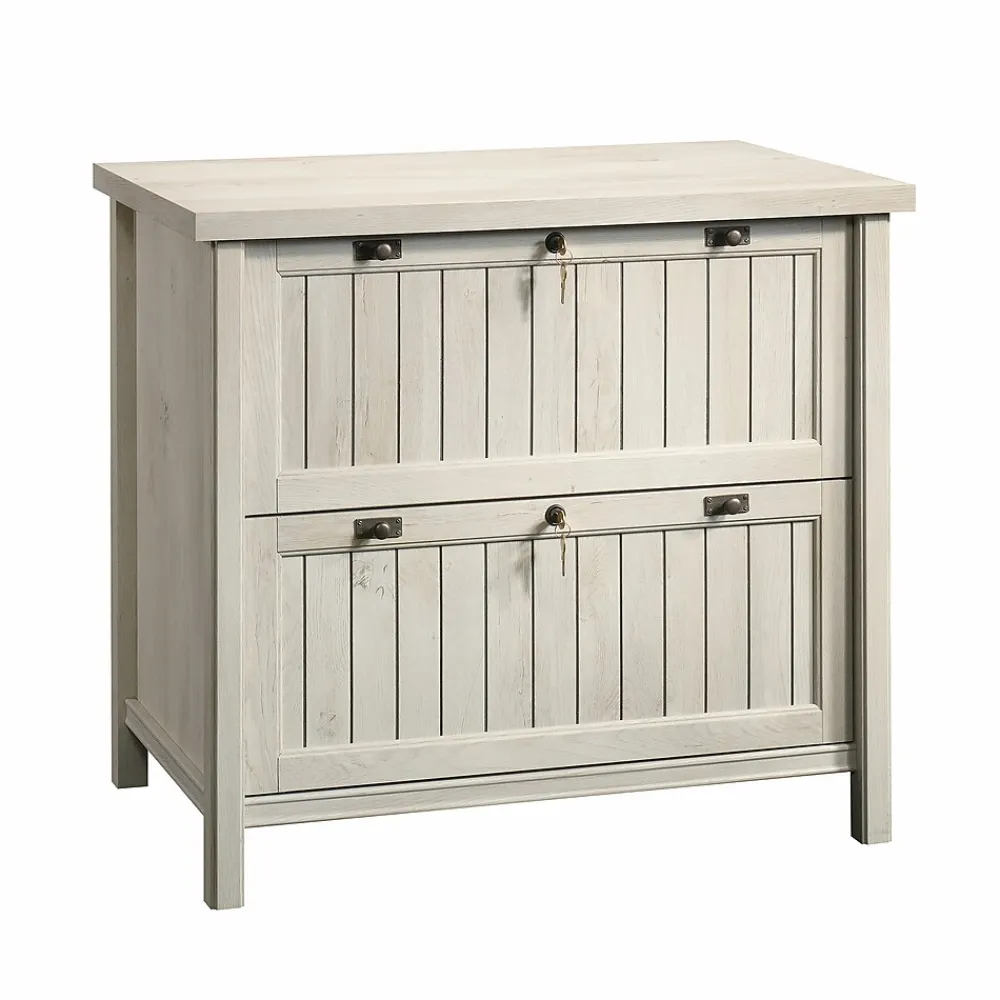 File Cabinets*Sauder Costa Commercial 2-Drawer Lateral File Cabinet, Letter/Legal Size, Lockable, 33"W x 22"D, Chalked Chestnut (420040)