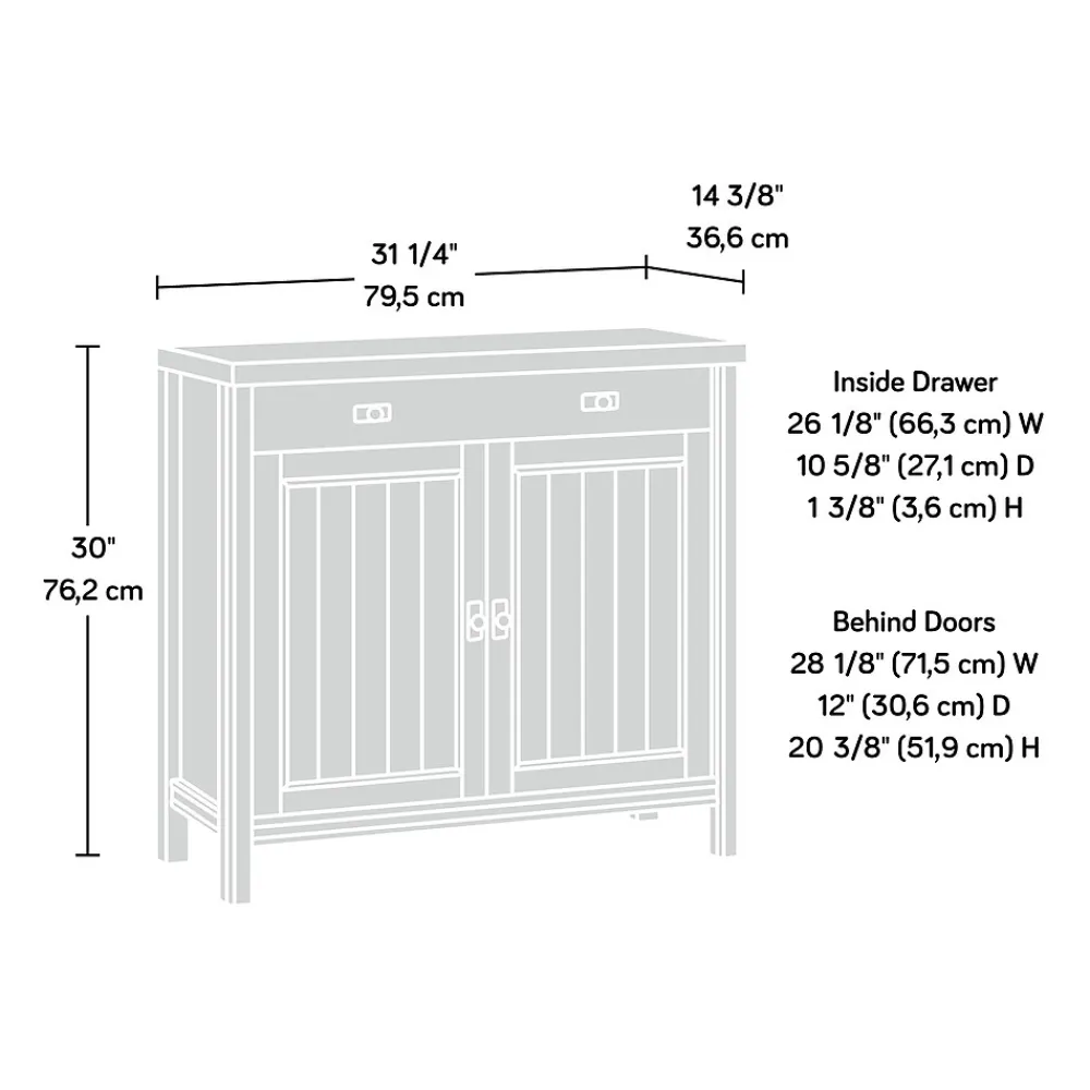 Storage Cabinets*Sauder Costa 30"H Storage Cabinet with 2 Shelves, Chalked Chestnut (419960)